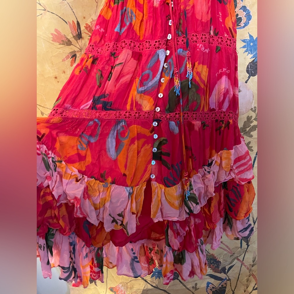 Farm Rio

Mixed Fruits Ocean Tiered Midi-Dress - Picture 11 of 13